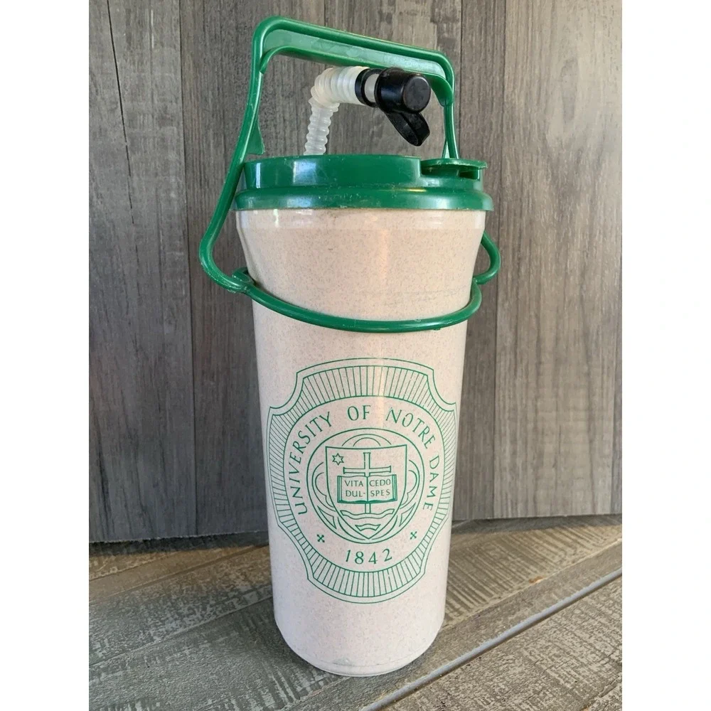Notre Dame Fighting‎ Irish Cup Travel Stadium w/ Lid w/ straw Whirley 8.5